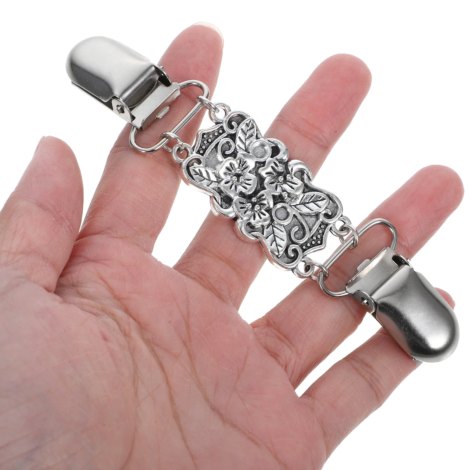 

3pcs Vintage Sweater Clips For Women Cardigan Shawl Scarf Brooch Pin Silver Jewelry Accessory Retro Clasp