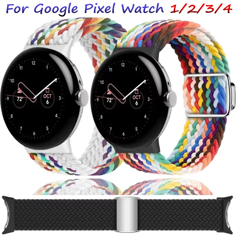 Magnetisches geflochtenes Nylonarmband für Google Pixel Watch 2/1 Sport, atmungsaktiv, bequem, Armband, Pixel Watch 3/4 41 mm, Zubehör