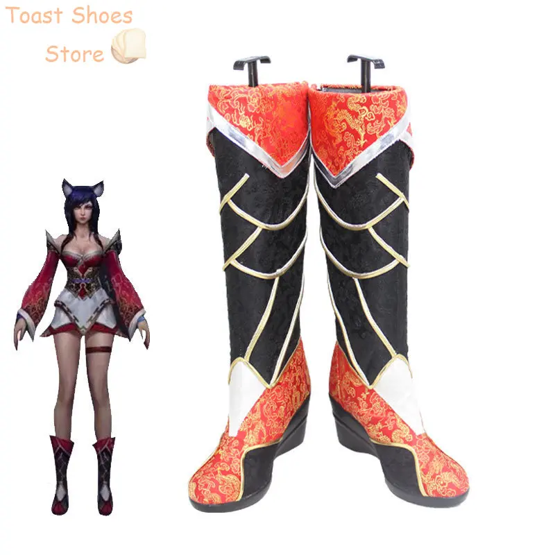 

LOL The Nine-Tailed Fox Ahri Cosplay Shoes PU Leather Shoes Halloween Carnival Boots Cosplay Props Costume Prop