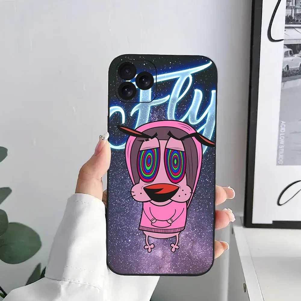 Cartoon C-Courage The Cowardly Dog Phone Case For iPhone 15 14 13 12 11 8 Mini Xr Xs X Xsmax Pro Max Plus Shell