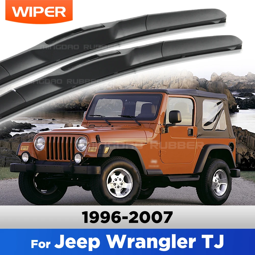 

CREATROAD Wiper Blades For Jeep Wrangler TJ 1996-2007 1997 1998 1999 2000 2001 2002 OEM Quality Silent Windshield Wipers 15"+15"
