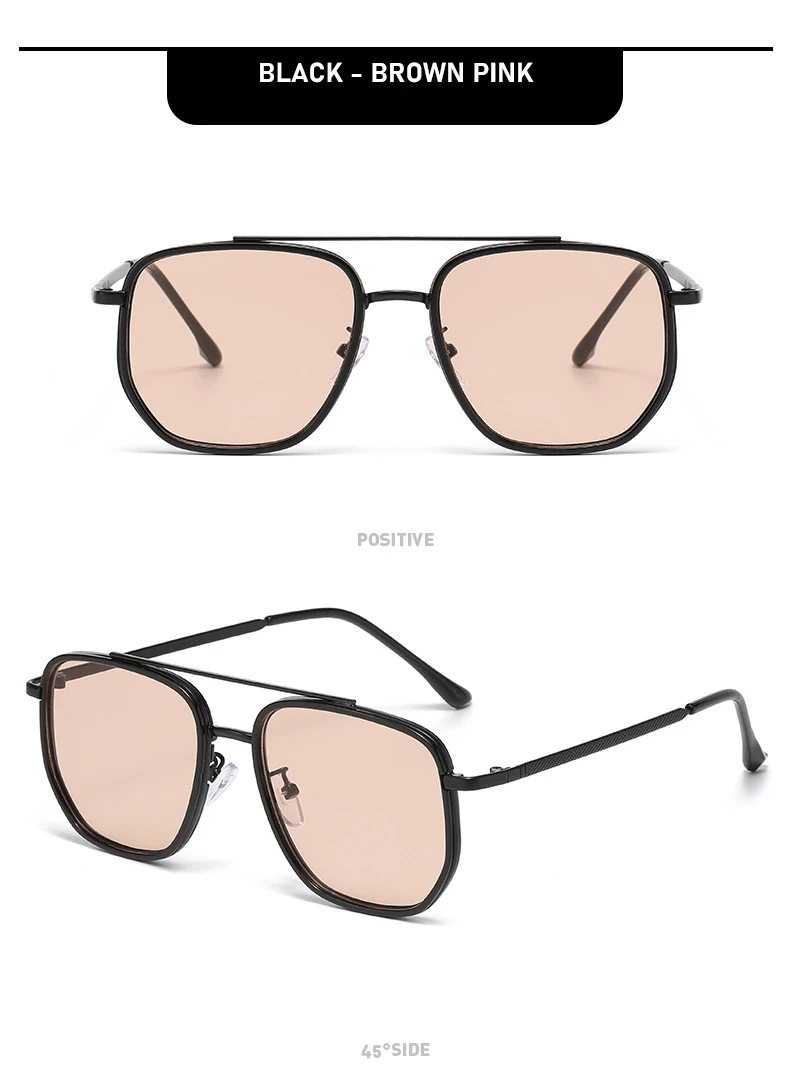 Retro Piloten-Sonnenbrille für Männer und Frauen Klassische Metall-Polygon-Sonnenbrille Modische Tägliche Dekorative Schattierungen Fahrbrillen – Detail 15