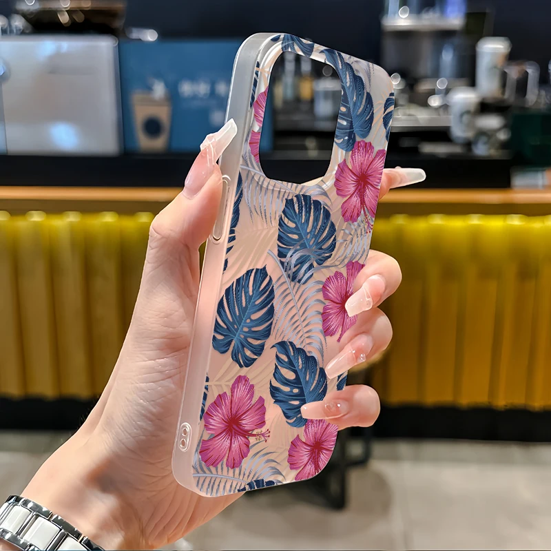 Fcicicase واضح لينة سيليكون جراب هاتف آيفون X XR XS ماكس 12 Mini 11 12 Pro Max 8 7 Plus 6 6S SE 2022 يترك غطاء زهرة