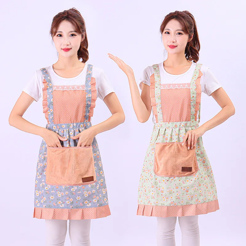 Apron with floral canvas suspenders Apron Kitchen apron Beautiful apron for women