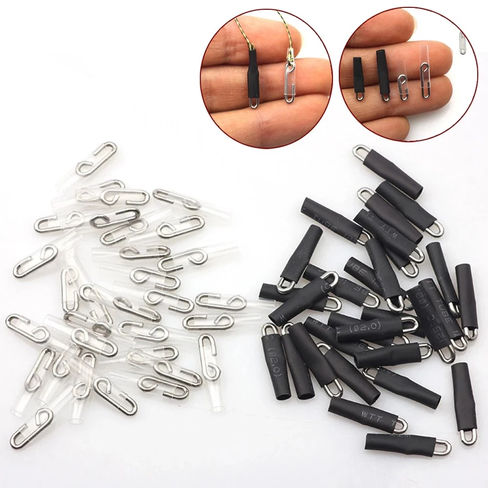 

20Pcs Connector Fishing Pin Fast Change Quick Clip Swivel Fishing Hook Heat Shrink Tube Fast Fishing Snaps Safety Lead Snap