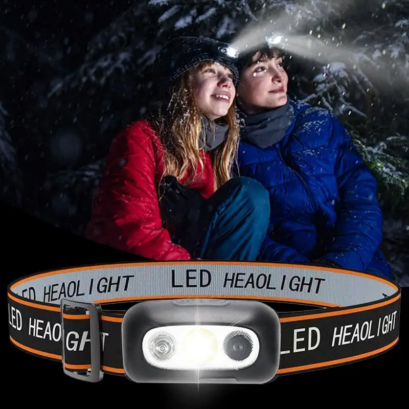 Linterna frontal LED con Sensor de inducción, linterna para pesca, Camping, recargable por USB, resistente al agua para deportes al aire libre, 4 modos