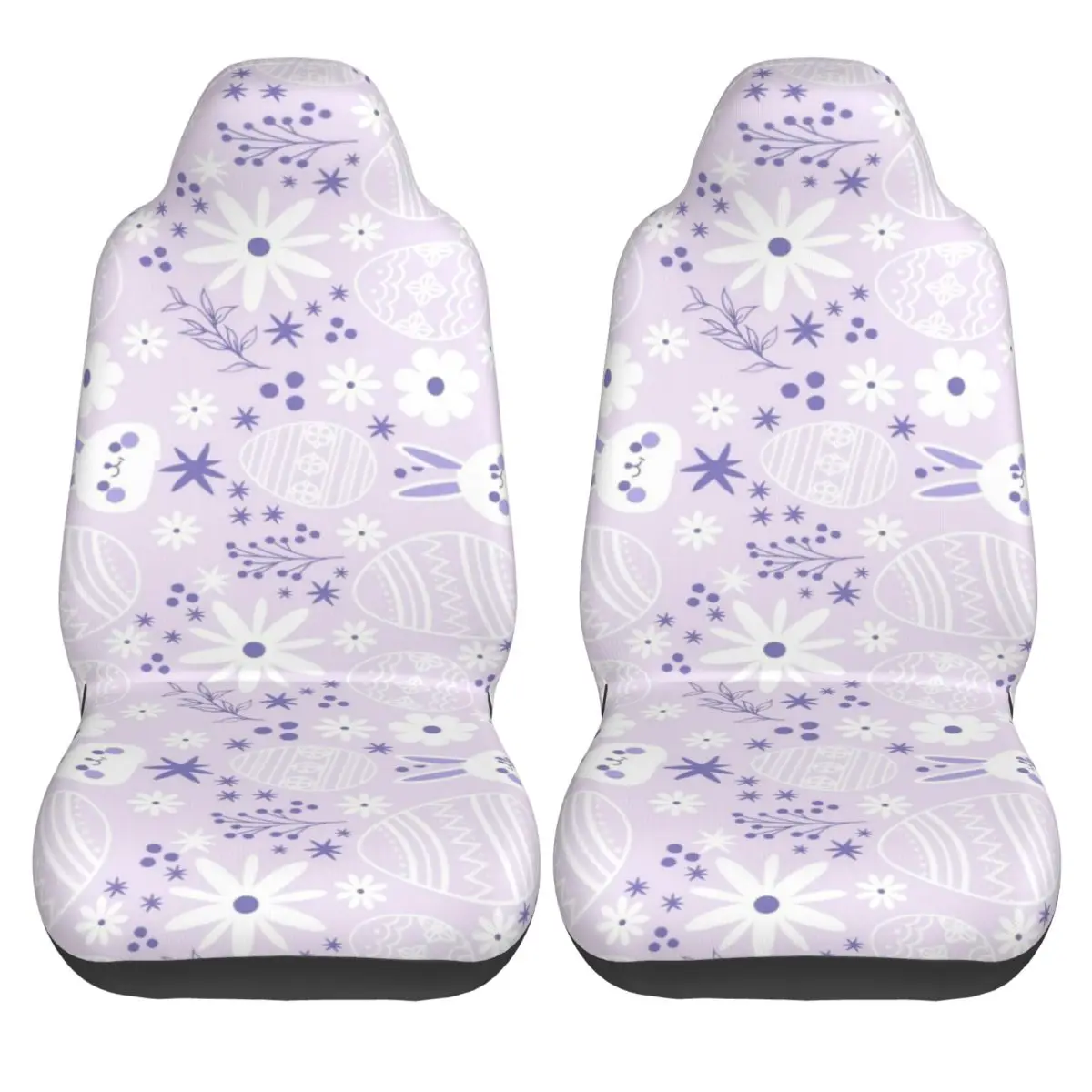 Happy Easter Eggs Universal Car Seat Cover Auto Interior For SUV Daisies Car Seat Protector Polyester Fishing