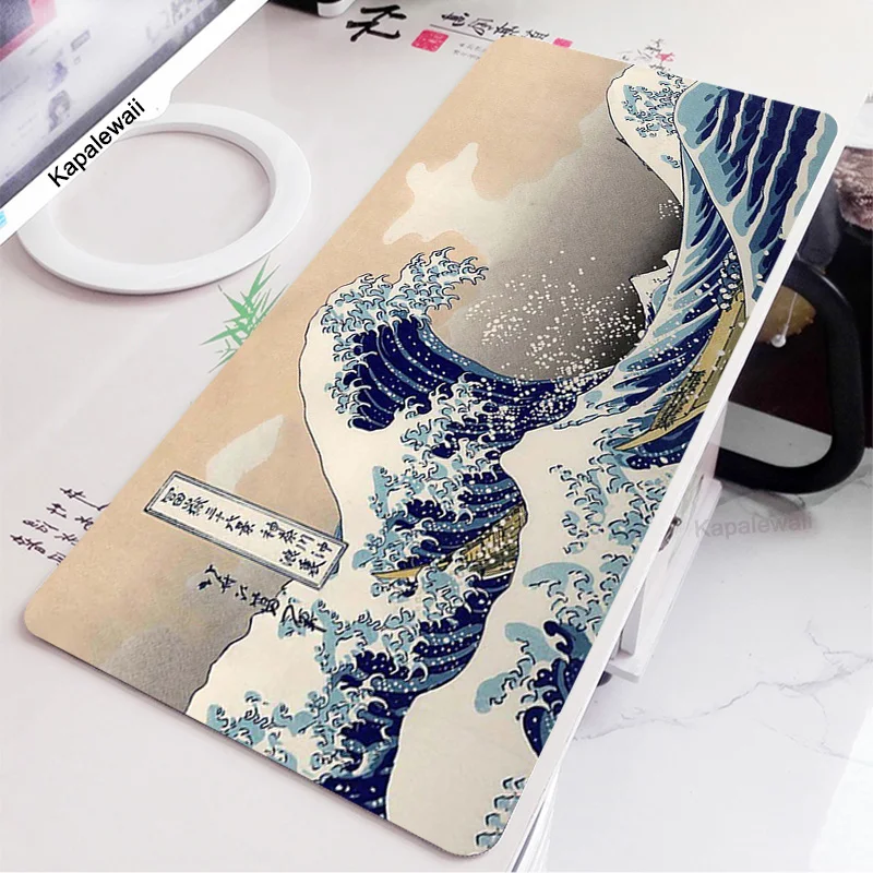 Imagem -06 - Mesa de Arte Mizu Computador Gamer Mouse Pad Personalizado Kanagawa Deskmats 900x400 Xxl Mousepad Mesa Escritório Tapete Dropshipping