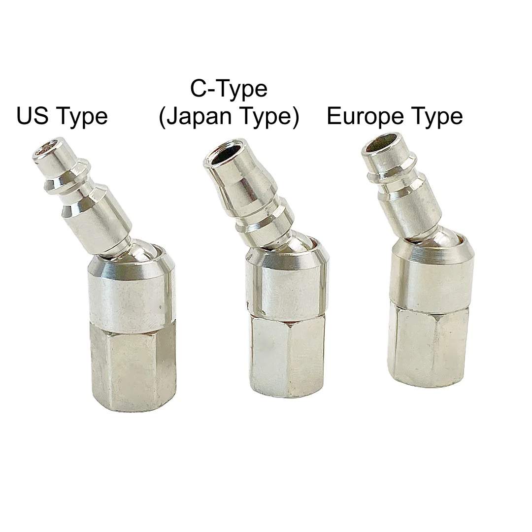 360° Swivel Quick Plug Connect Fitting Europe/Japan/US Type With BSP 1/4 Fitting Thread For Air Hose Spray Gun Pneumatic Coupler