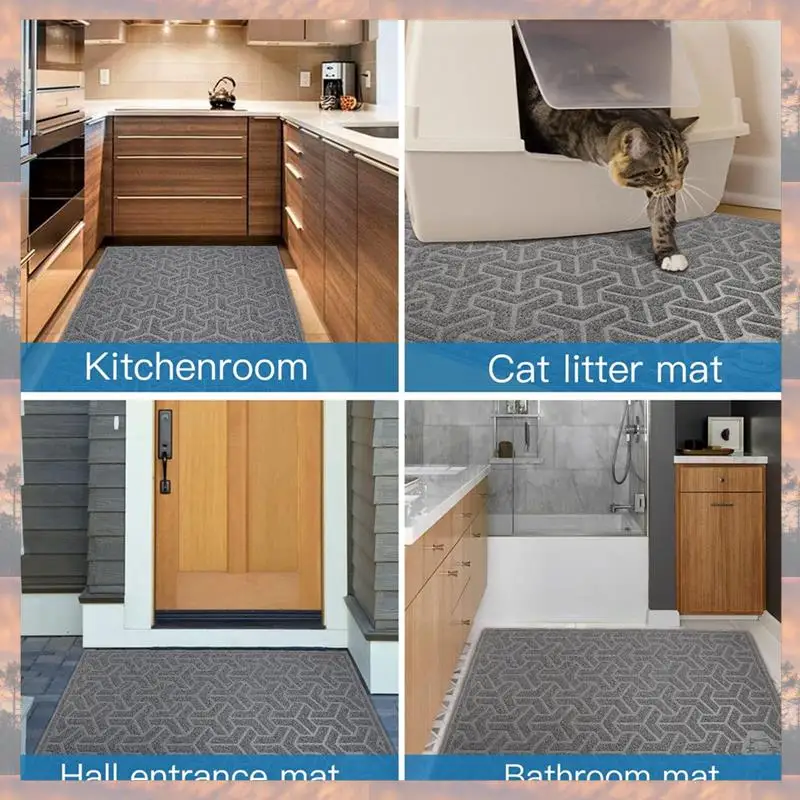 

2025 New-Cat Litter Mat, Litter Trapping Mat Soft On Kitty Paws,Large Litter Box Mat 35 X 24Inch Scatter Control For Cat Litter