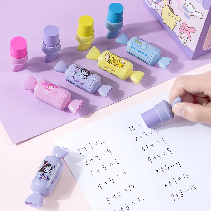 

Sanrio Candy-Shaped Eraser My Melody Cinnamoroll Kuromi Cute Cartoon Erasers for Elementary School Students Student Stationery