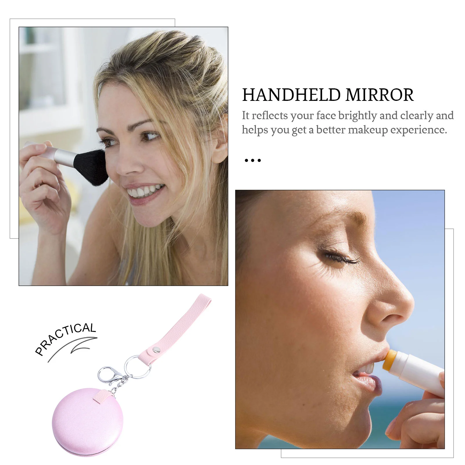 1 Stück Mini-Klappspiegel, doppelseitiger Metall-Schlüsselanhänger, Zubehör, helle, klare Reflexion, bestes Make-up-Erlebnis