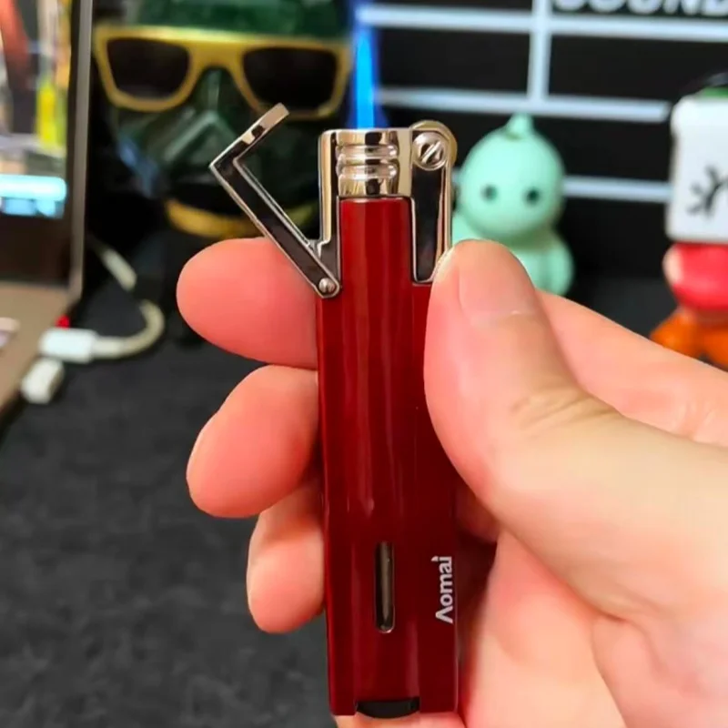 

Mini Windproof Spray Blue Flame Turbine Inflatable Torch Lighter Visible Gas Outdoor Portable Cigarette Lighter Men's Gift