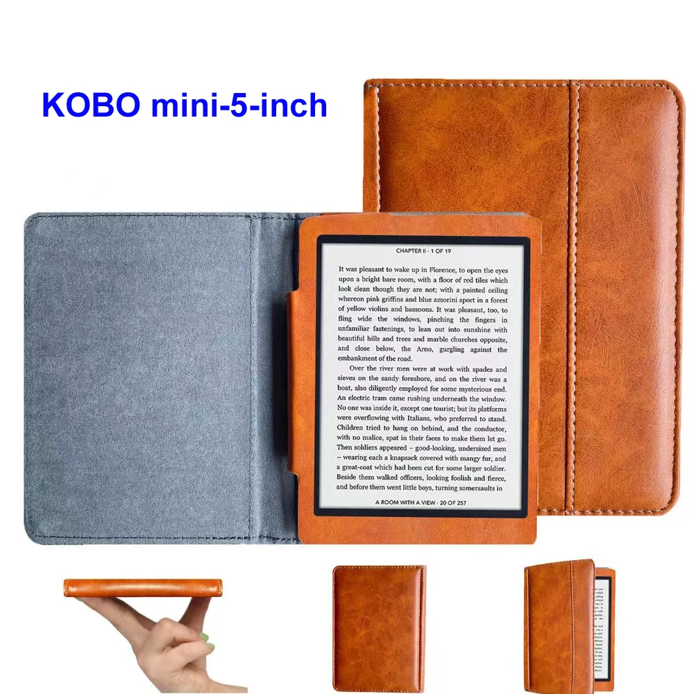 

Cover for Kobo mini 5-inch e-book Protective case Advanced Intelligent Classic Vintage Anti Drop Full PU Leather Case