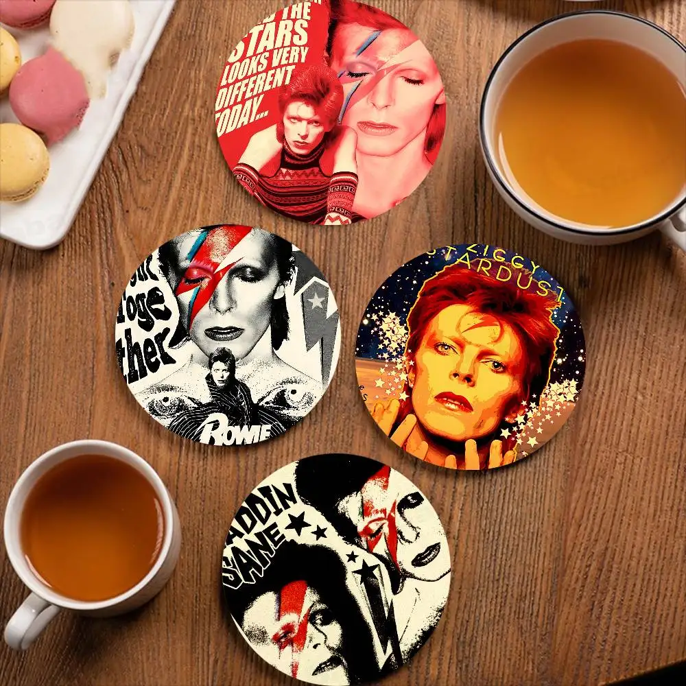 British D-David B-Bowie rock singer Wooden Coaster Colour Printing Cup Mat Home Desk Decoration Gifts