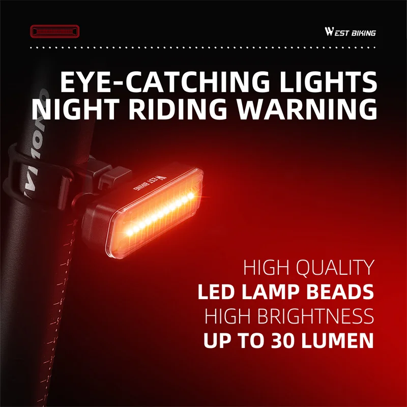 Bicycle Light Waterproof Bike Taillight LED USB Rechargable Safety Back Light Riding Warning Saddle Bike Rear Light