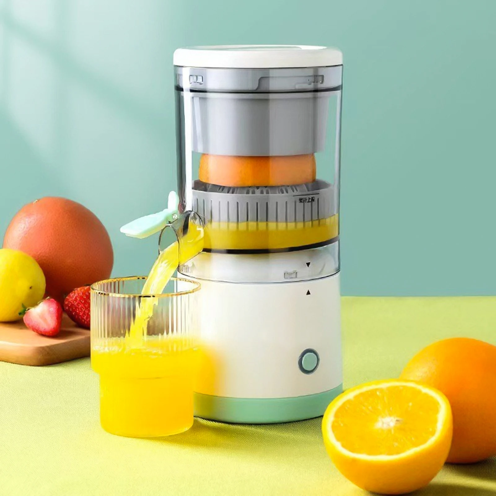 

Electric Citrus Juicer Machines with USB and Cleaning Brush Portable Rechargeable Masticating Orange Juicer Lemon Squeezer
