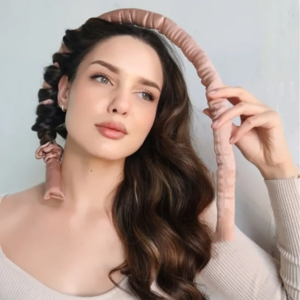 Heatless Curling Rod Headband No Heat Silk Curls Ribbon Hair Rollers Sleeping Soft Headband Lazy Hair Curlers Hair Styling Tools