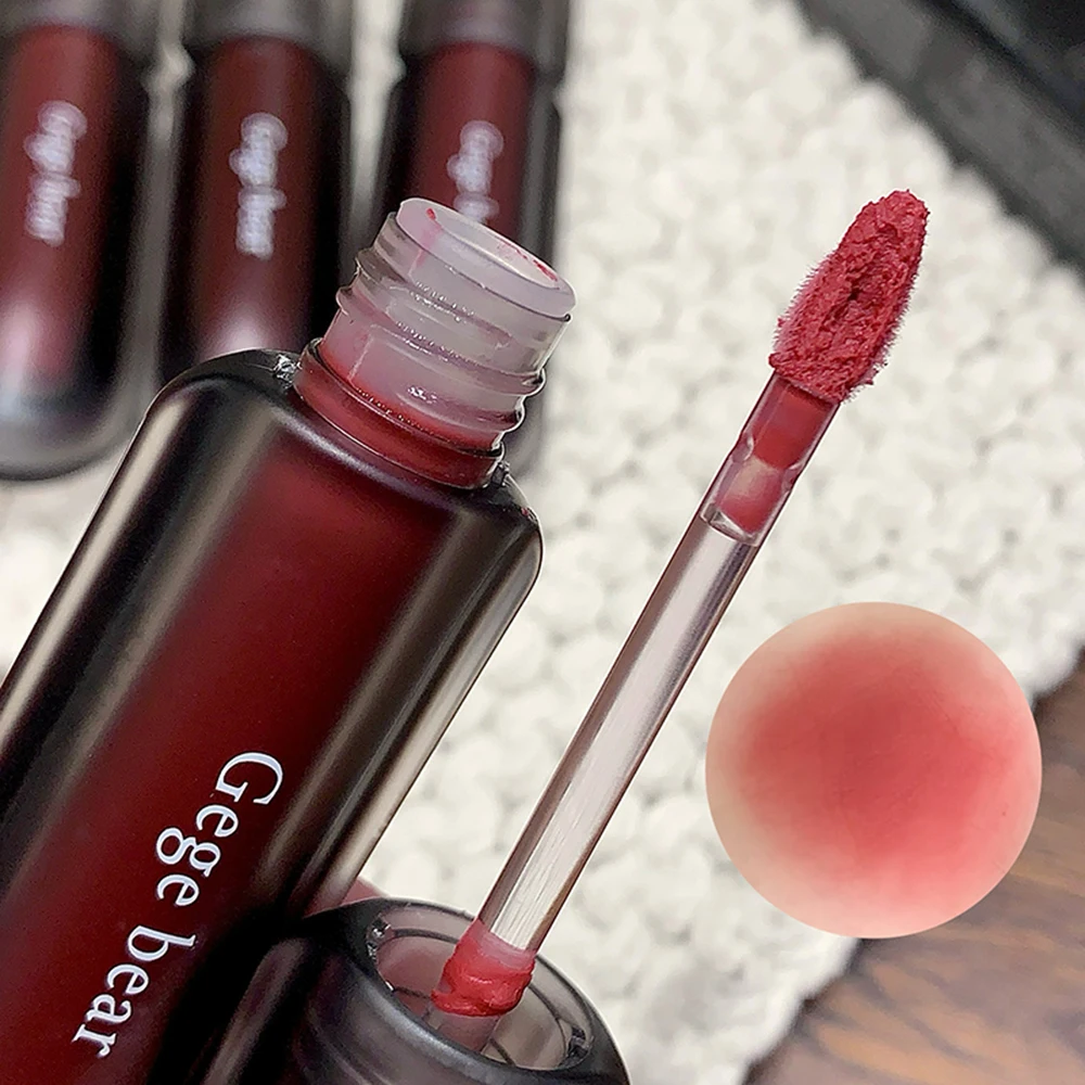 Gege Bear Matte Lip Clay, Matte Velvet Lip Glaze Langdurige kleur Gladde, niet-uitdrogende lippenstift