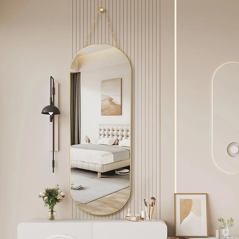 Creative Shape Wall Hanging Makeup Mirror for Bathroom Dorm Home Decor with Rope HD Reflection