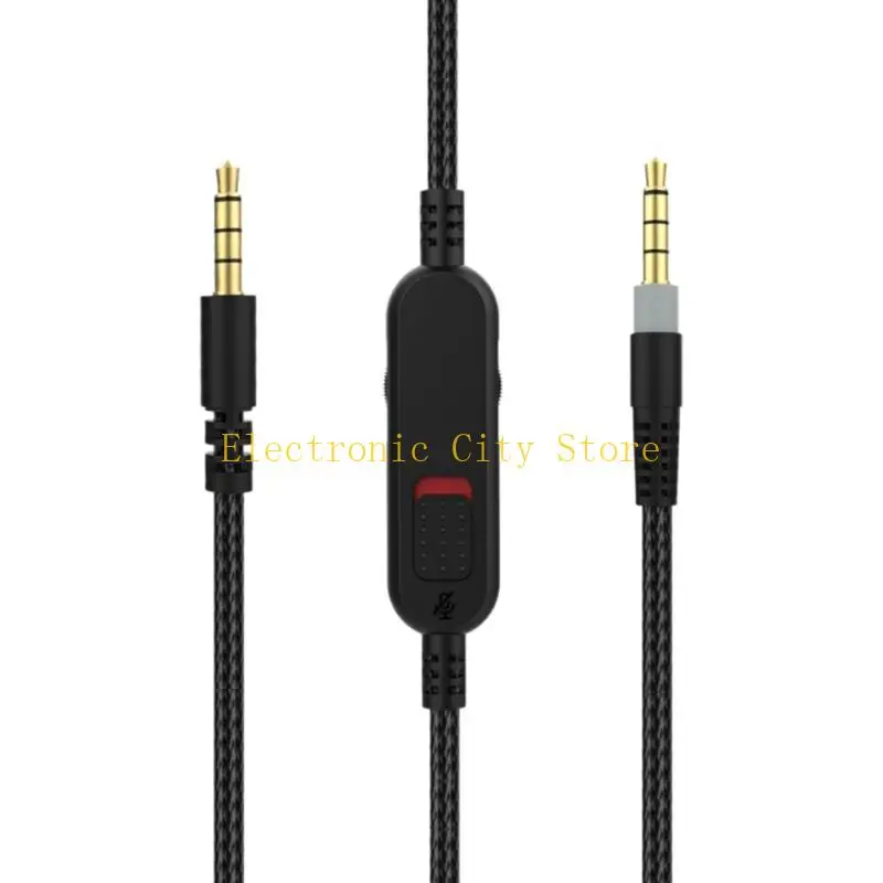 Durability Nylon Braiding Headphone Cable Inline Mic Control for CloudAlpha HU8D