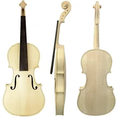 Unfinished 1/8 1/4 1/2 3/4 4/4 Violin Unfinished Solid Violin Raw Good Quality Violin Luthier KIT