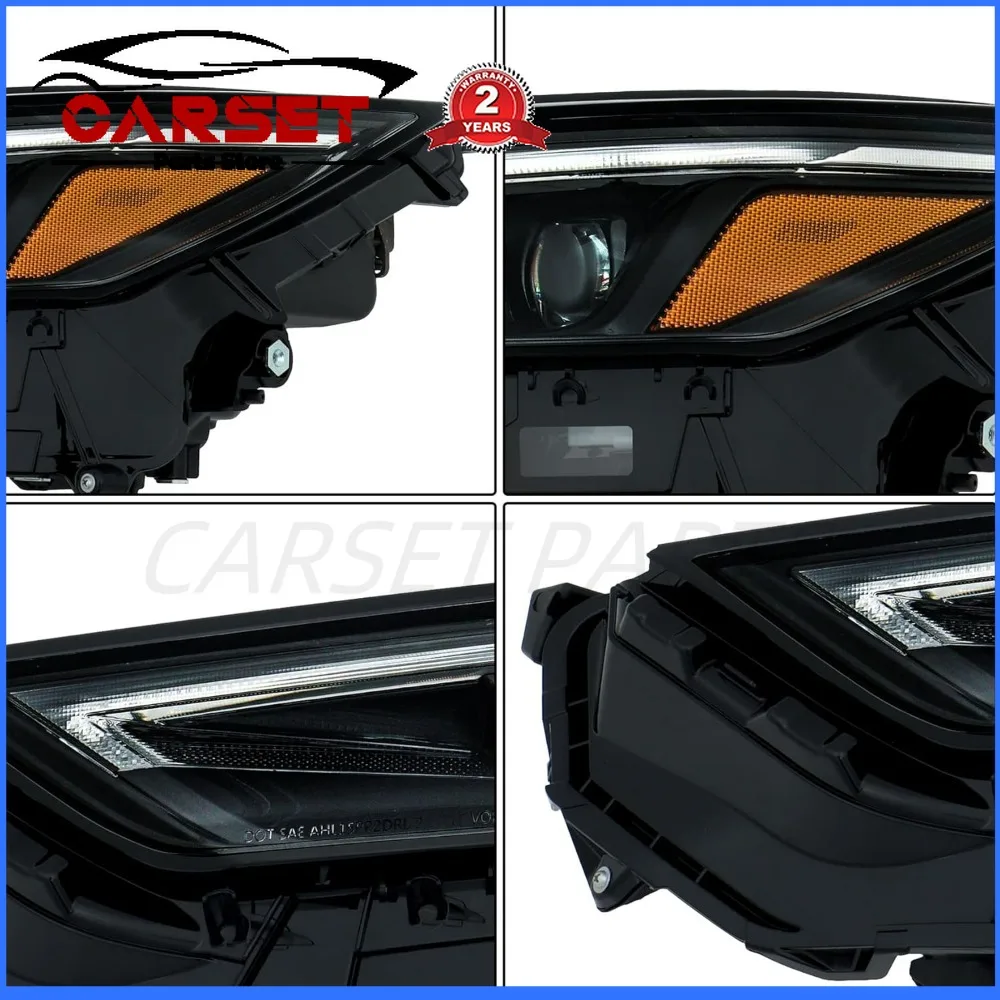 1 قطعة مجموعة المصابيح الأمامية LED مع DRL لتويوتا جراند هايلاندر 2024 2025 مجموعة المصابيح الأمامية الإسكان الأسود