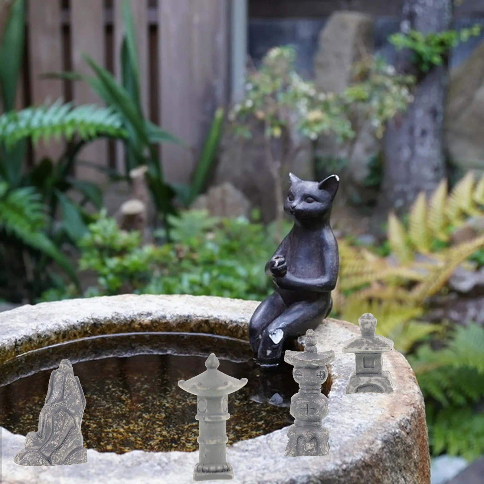 

1 Set Small Miniature Rockery Tower Figurine Delicate Garden Decoration Micro Landscape Ornament