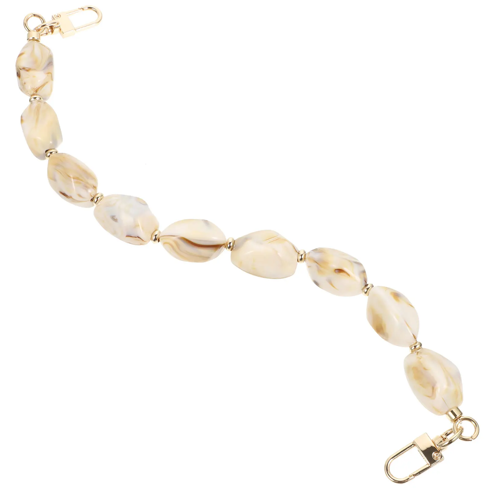 

Цепочка-ручка для сумки с бусинами, гладкая, прочная, антикоррозийная, для замены ремешка на сумках, клатчах, мессенджерах, наплечных сумках, с пряжками