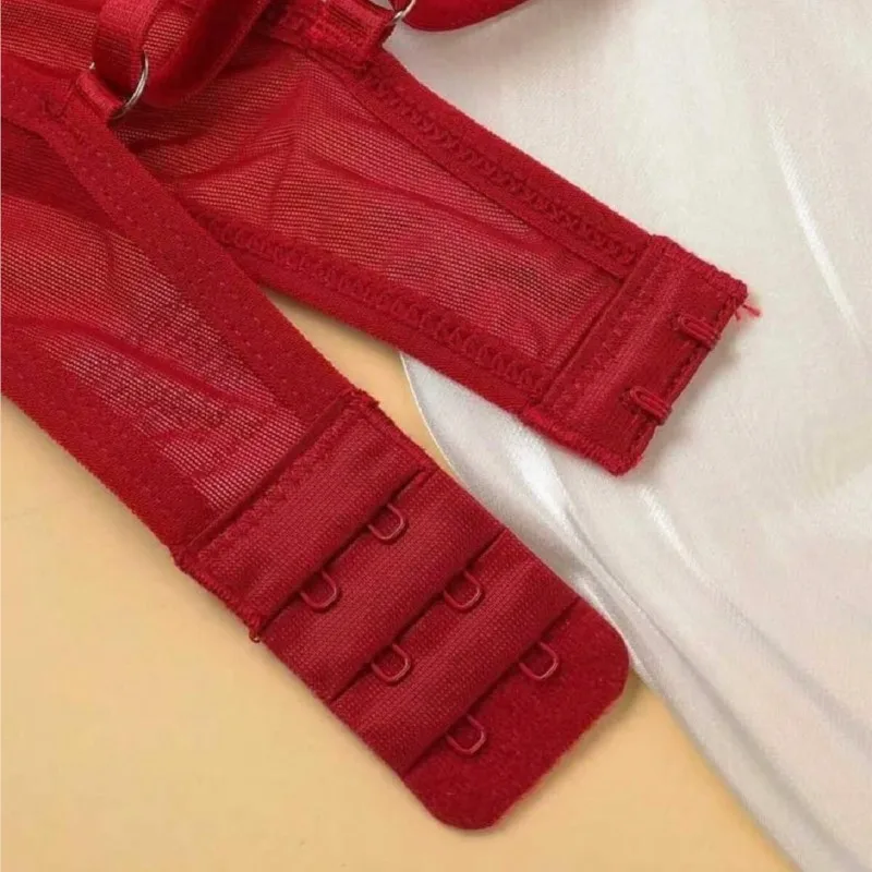 Комплект кружевного нижнего белья с цветочным принтом, женский прозрачный бюстгальтер-стринги, из 2 предметов, нежное нижнее белье для ролевых игр в стиле фэнтези