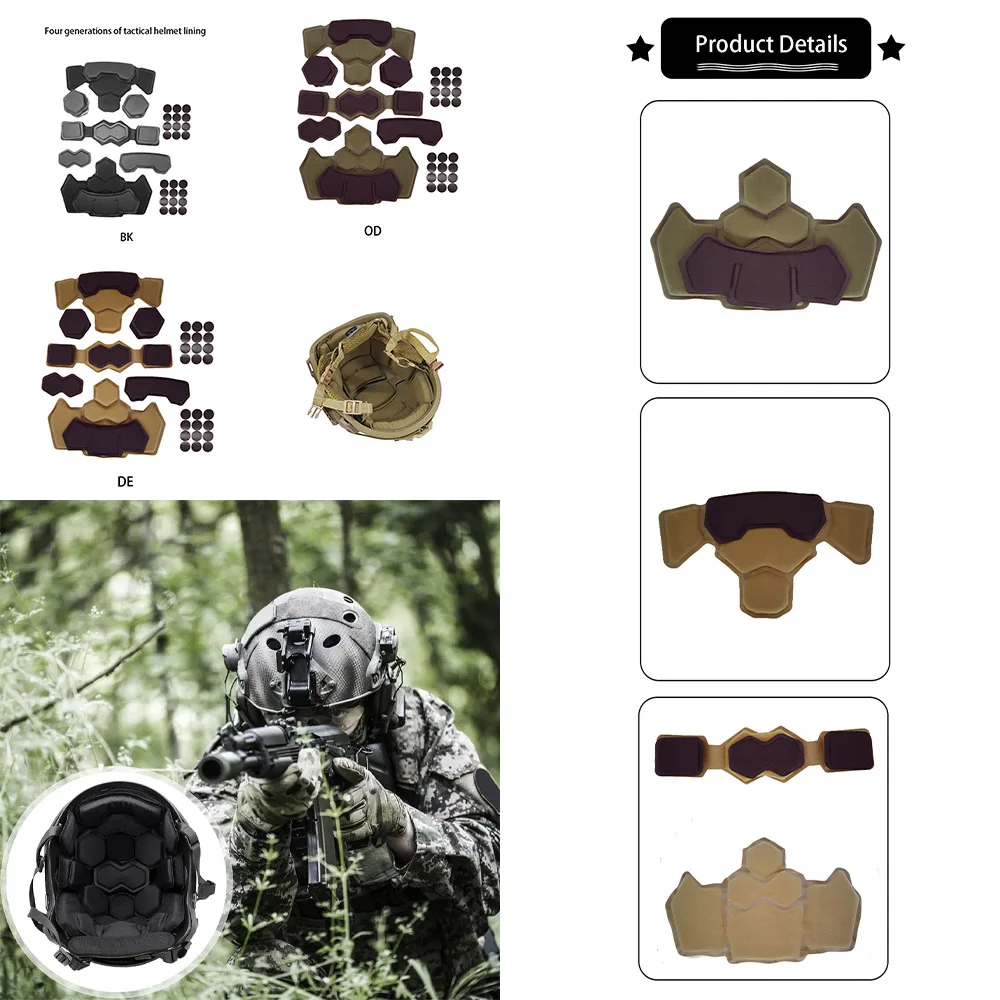 

Wendy's 4th generation tactical helmet lining cushion sponge pad combination, tactical CS game special equipment