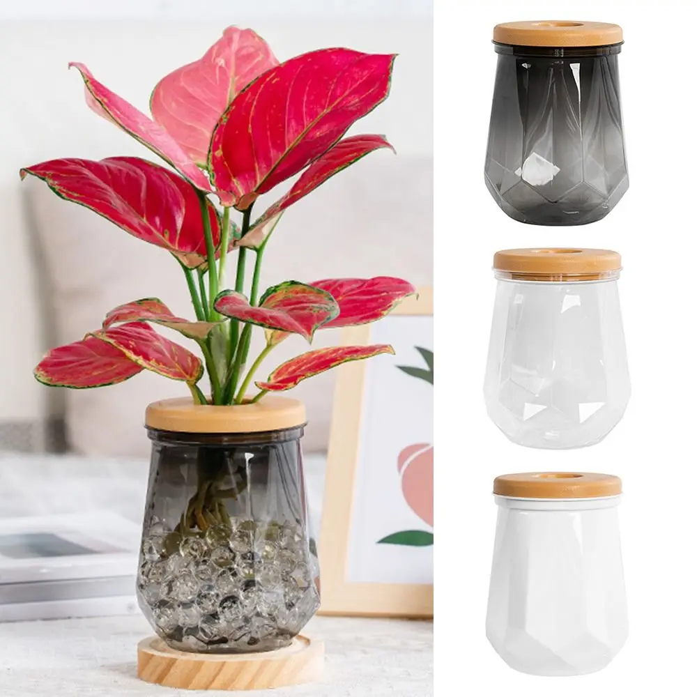 Creative Mini Hydroponic Flowerpot Imitation Glass Diamonds Shape Flower Pot Soilless Planting Vase Desktop Ornament Box Planter