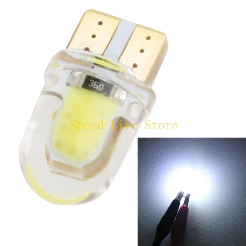 547C COB Lamp T10 194 168 W5W COB 8 LED CANBUS Silicone Bright License Light Bulb