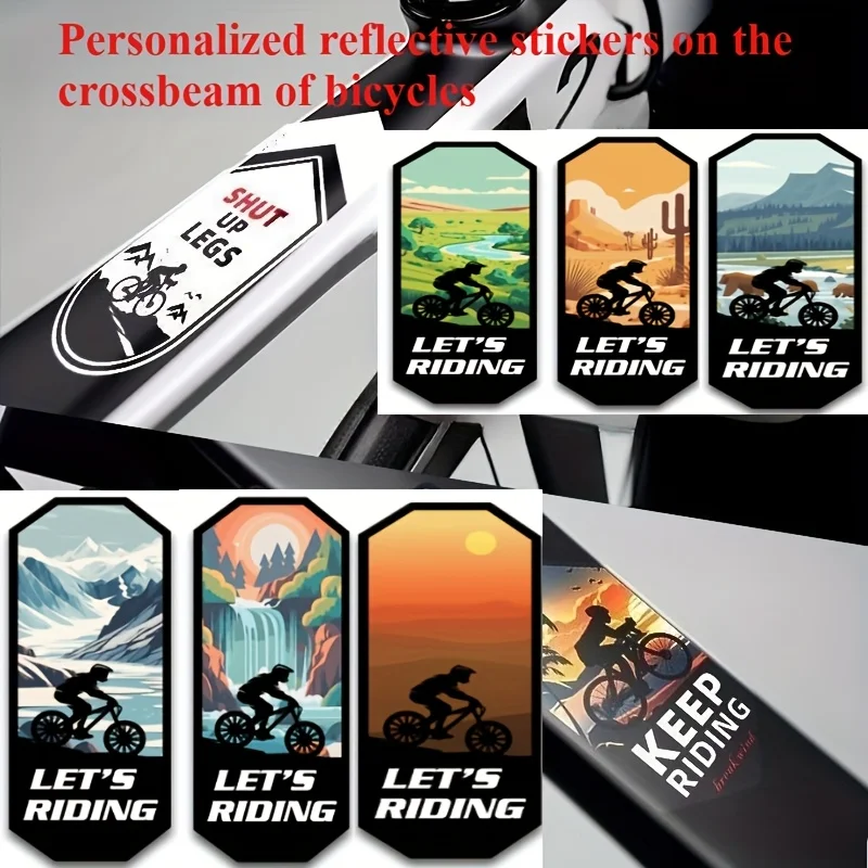 Multicolor Outdoor Cycling Landscape Stickers Set, Waterproof Vinyl Decals for MTB Road Bike Frames