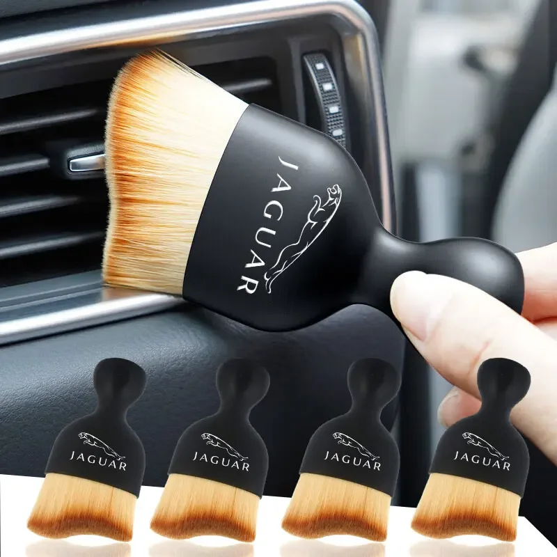 Car Logo Interior Cleaning Soft Brush Tool Dust Remover For Jaguar XF XJ F-Type E-Type F-Pace E-Pace X-Type S-Type XKR XJS XJL