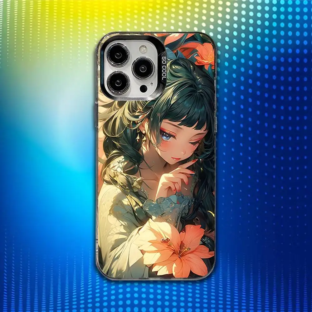 حافظة هاتف A-Apothecary Diarie Maomao لهاتف iPhone 17,16,15,14,13,12,X,8,Pro,Max,Plus,E,SE4,Air,Mini IMD أسود غير لامع