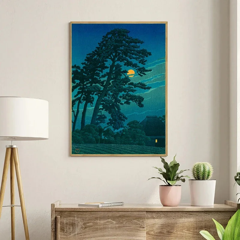 Multiple sizes 1pc frameless Canvas Painting,Vintage Japanese Landscape Kawase Hasui Ukiyo E Forest Sea Art Poster Canvas Painti