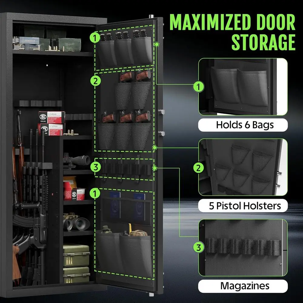 Biometric Security Safe for Firearms: Adjustable Storage, Ideal for Home, Range, and Law Enforcement Use