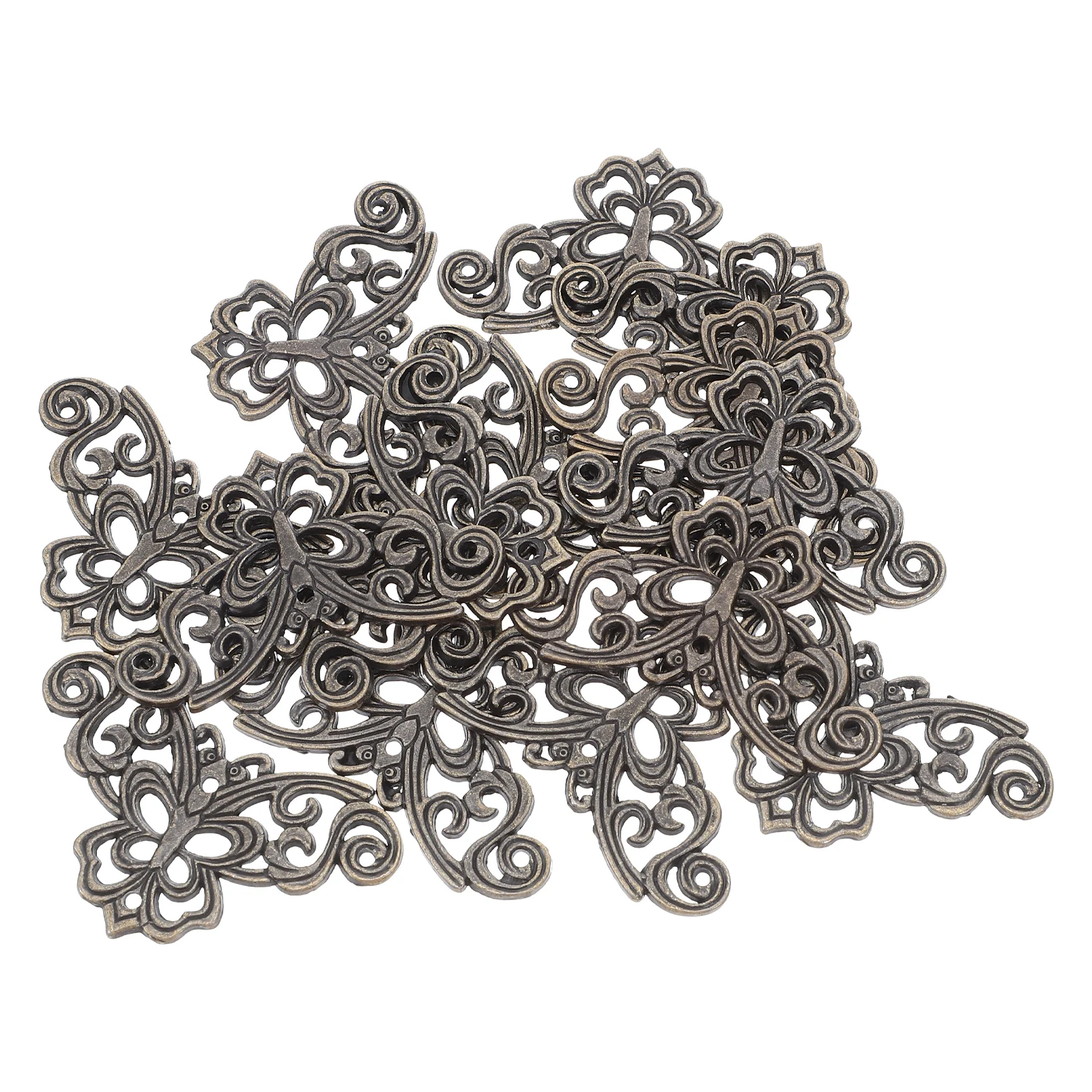 24 قطعة حماة الزوايا البرونزية خمر حشوات الزوايا المعدنية الزخرفية لصناديق المجوهرات خزائن صناديق خشبية زوايا صندوق