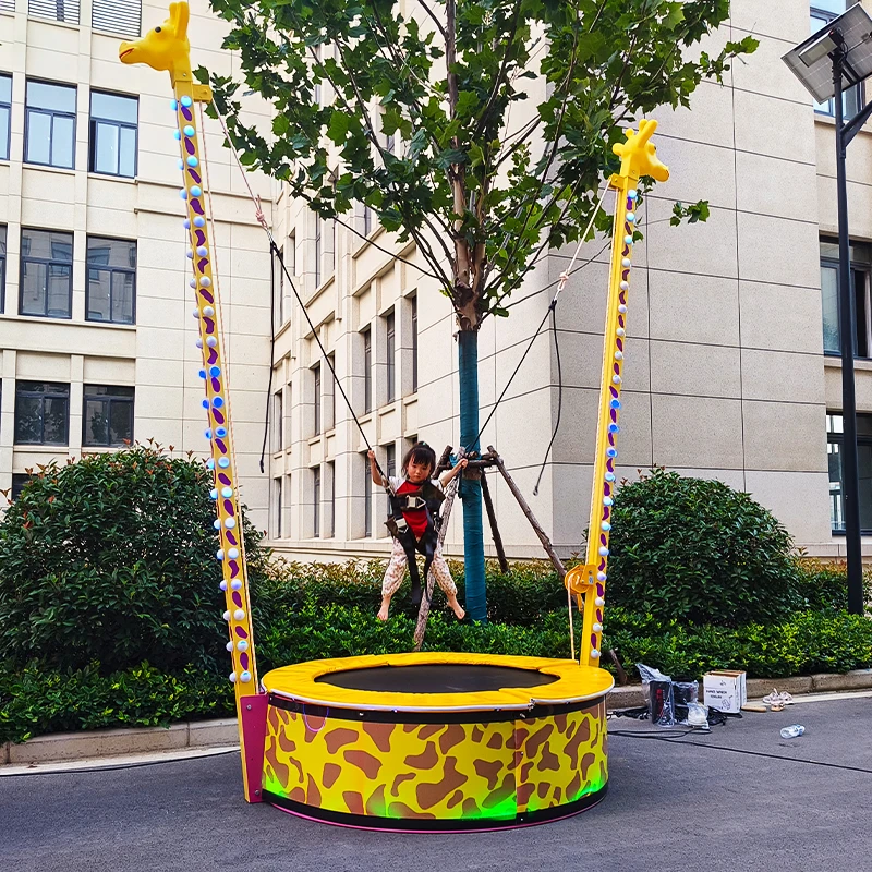 2024 New  Model Children's bouncing trampoline Light music square park outdoor kid amusement equipment