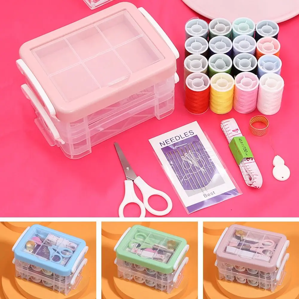 30Pcs/box Travel Home Living Thimble Buttons DIY Tool Storage Bags Sewing Kit Needle Threads Box Organizer