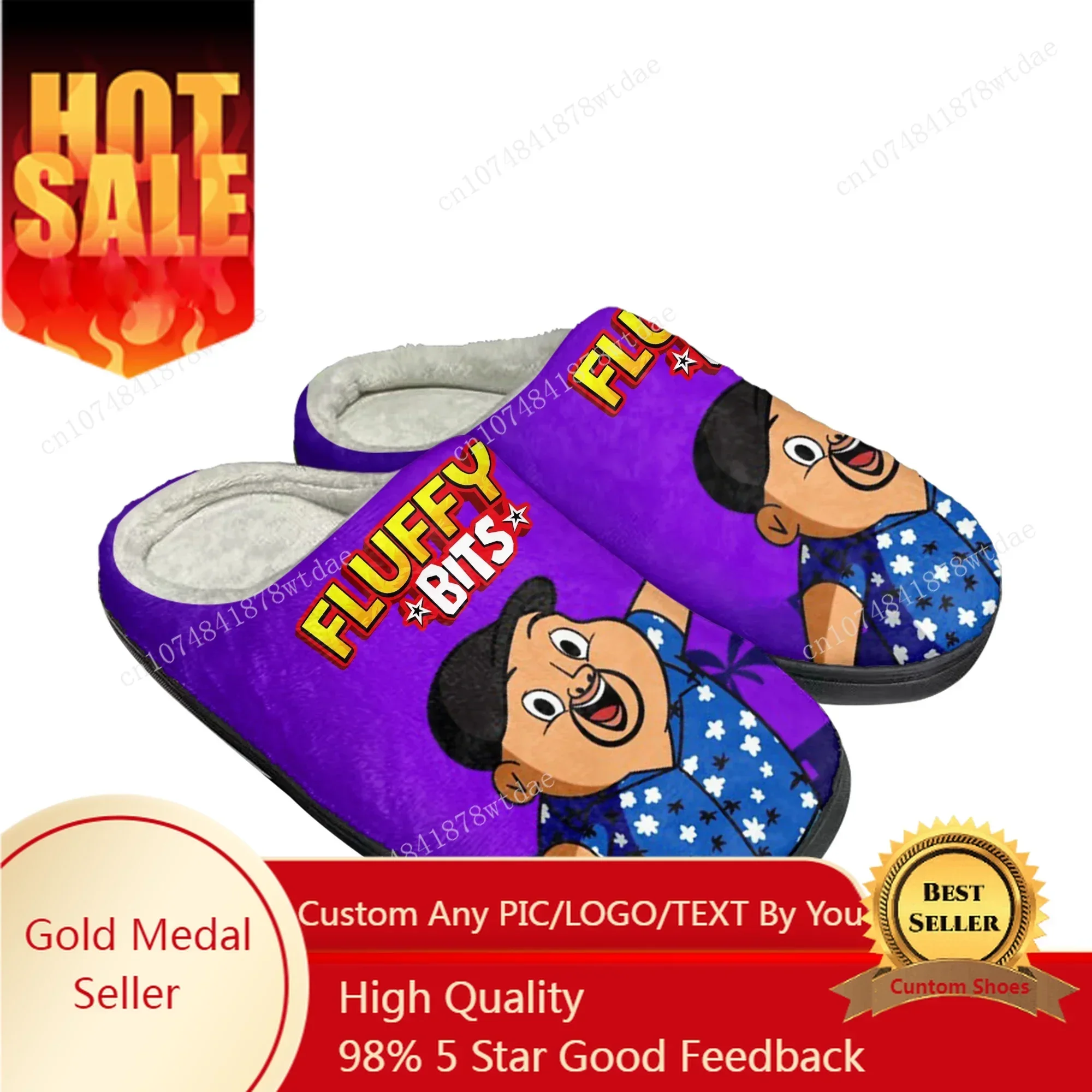 

Fluffy Bits Home Cotton Slippers Mens Womens Plush Bedroom Casual Keep Warm Shoes Anime Cartoon Custom Thermal Indoor Slipper