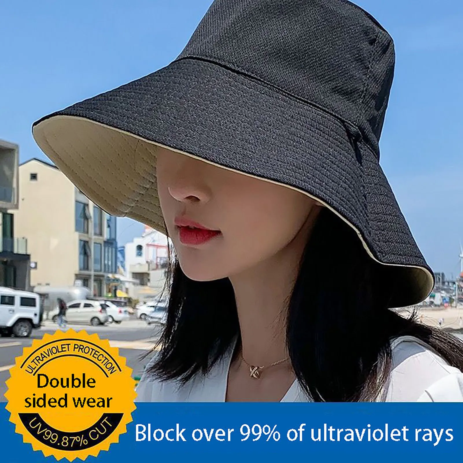 Summer Fisherman Hat For Women, Anti-ultraviolet, Double-sided Sunshade Cap, Large Brim Outdoor Hat For Hiking, Running, Sports
