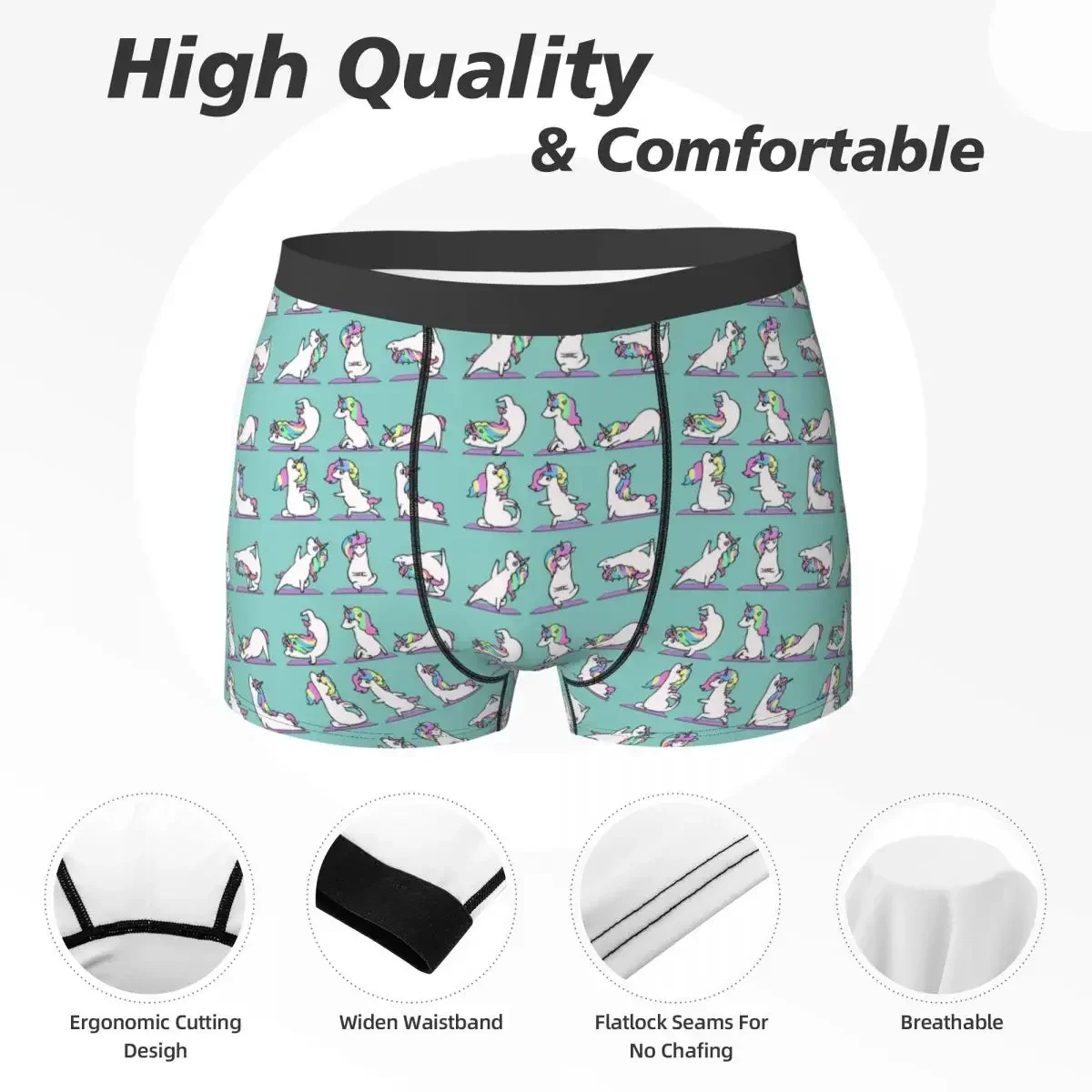 Boxer Underpants Shorts Unicorn Yoga Panties Male Breathable Underwear For Homme Man Boyfriend Gift