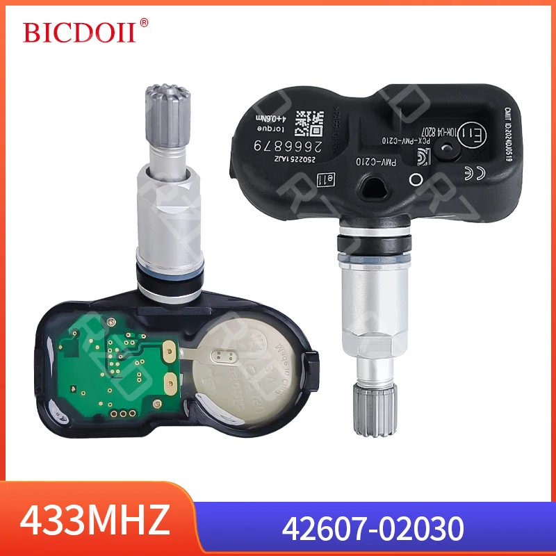 

42607-02030 Tire Pressure Sensor For 2012-2023 Toyota 86 Corolla RAV4 Yaris Camry Auris Alphard Highlander 433MHz TPMS PMV-C210