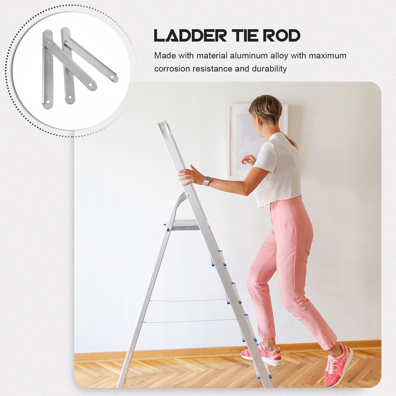 

2 Pcs Reinforcement Pull Rod Folding Ladder Parts Attachments Hinges Galvanized Aluminum Leveler Alloy Stepladder