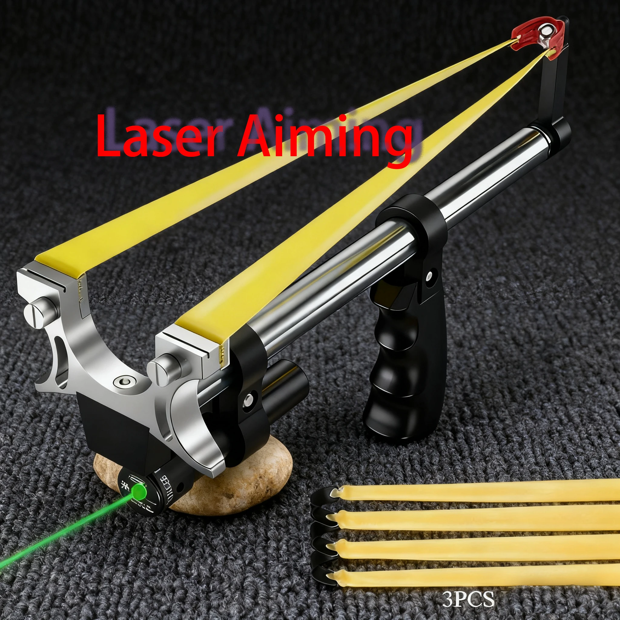 Telescopic Slingsshot High Precision Laser Aiming Long Range Shooting Slingshot Outdoor Hunting Steel Ball Target Paper Set