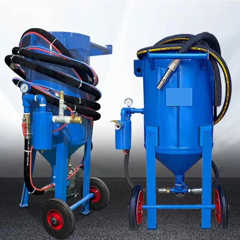 

【Hot】Sandblasting Machine Pneumatic Small High Pressure Mobile Sand Blasting Machine Metal Iron Parts Derusting Nachine Equipmen