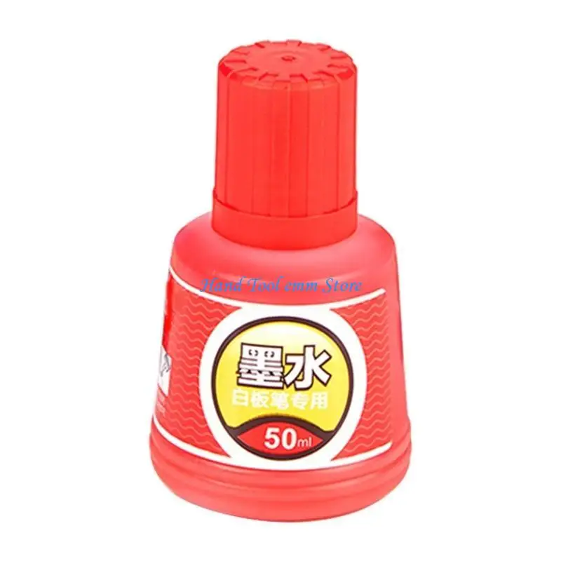 H37F 1PC 50ml Refill Erasable Whiteboard Marker Pen Inks Black Red Blue Instantly