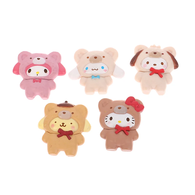 

Мультяшный Sanrio плоский стиль медведь костюм фигурки аниме мини фото игрушки подарки
